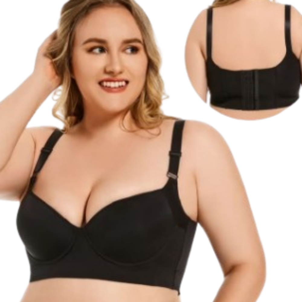 Unbranded Black Full Back Coverage Bra Sz 42/95F NWT